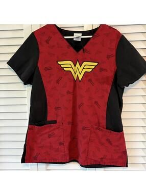DC Comics Women's Red Scrub top
